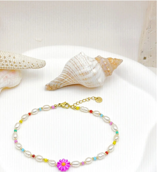 Chaîne de cheville perles Costa
